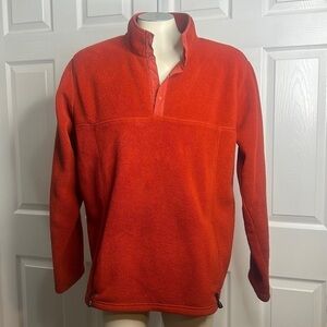 LL Bean Orange Pullover Collar Large TALL